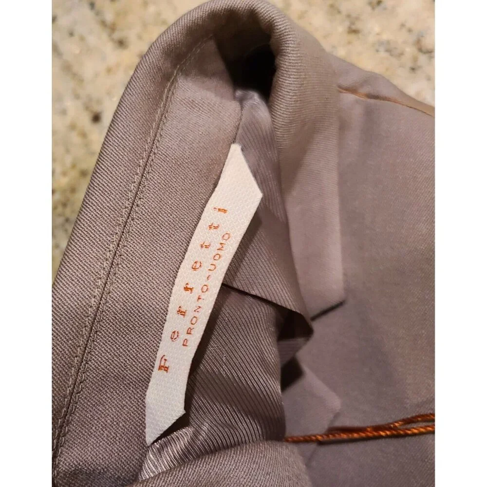 New! Ferretti Uomo Men’s Suit Blazer Tan Wool Size 40R 34W Oxford 100% Wool